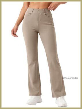 ZUTY Women's Flare Work Pants Yoga Dress Pants 4-Way Stretch